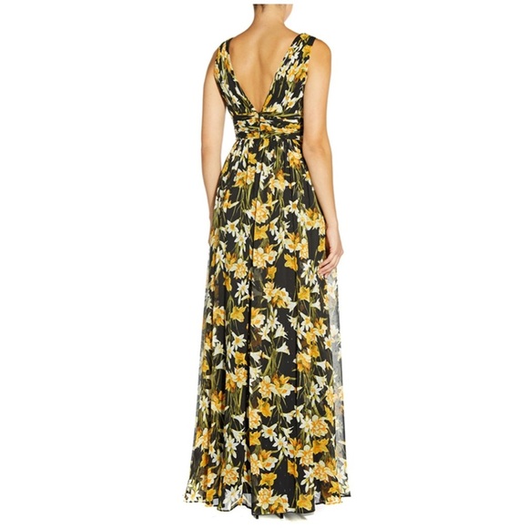 #20 AIDAN MATTOX • METALLIC FLORAL PRINT W. SLIT • NWT - Picture 4 of 9
